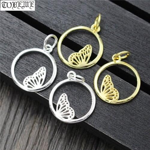 100% 925 Silver Butterfly Charm DIY Bracelet Charms Jewelry Findings Charm Small Butterfly Pendant DIY Jewelry Charm
