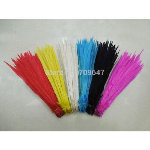 100pcs/lot!12-14"(30-35cm) Red Yellow Off white Turquoise Black Hot Pink Ringneck Pheasant Tail Wholesale Feathers,feathers