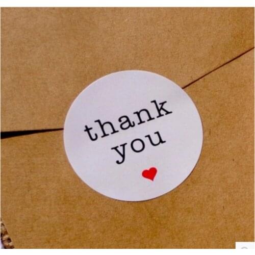 120pcs DIY Scrapbooking Thank You Heart Kraft Sticker Cookie/Cake/Gift Labels Stickers Kitchen Sweets Party Seal Sticker 38mm