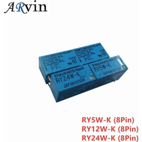 2Pcs/Lot 100%Original New TAKAMISAWA RY5W-K 5VDC RY12W-K 12VDC RY24W-K 24VDC DIP-8 8Pin 1A Signal Relay