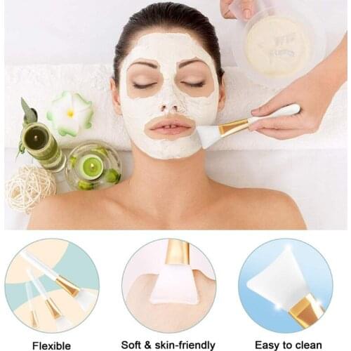 2pcs Soft Silicone Makeup Facial Mud Mask Brush Cosmetic Foundation Gel Applicator DIY Mixing Tools Kit