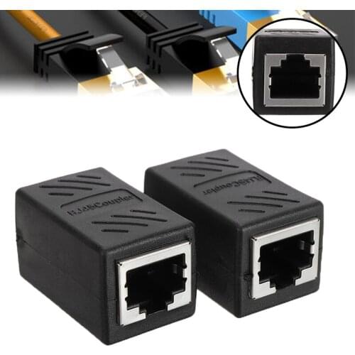 2pcs RJ45 Coupler Inline Cat7 / Cat6 / CAT5e Ethernet Cable Extender Adapter Ethernet Soft (RJ-45) Adapter Accessories