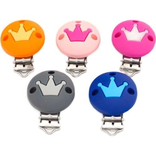 SUTOYUEN 2pcs Silicone Baby Pacifier Dummy Teether Chain Holder Clips DIY Baby Soother Nursing Teething Craft Accessories Clips