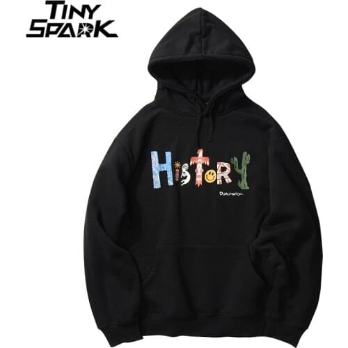 2021 Printed History Hoodies Sweatshirt Men Hip Hop Streetwear Winter Fleece Cotton Pullover Hoodie Autumn Black Sweat Shirt