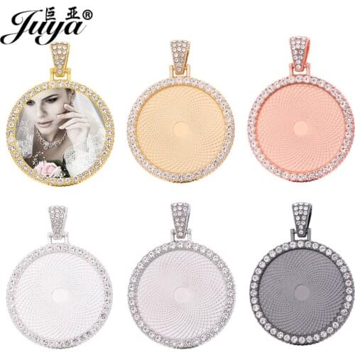 3PCS 25mm/30mm Pendant Cabochon Bases With Rhinestone Bezel For DIY Charms Designs Jewelry Making Handmade Necklace Accessories