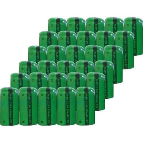 30PCS PKCELL 2/3AA NIMH Battery 650MAH 1.2V rechargeable batteries 2/3 aa indurstry flat top for DIY electric shaver toothbrush