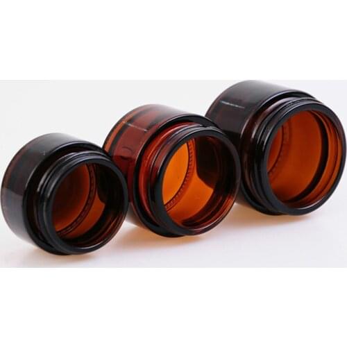 54pcs/lot 50g/cc Empty Brown Glass Eye Cream Jar In Refillable Protable Glass Cosmetic Bottle With 3Colors Lid