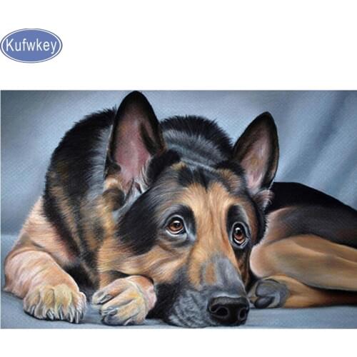 Germany Shepherd dog 5d DIY Diamond Painting dog handmade Decorative Painting Rhinestone Mosaic Cross Stitch Diamond embroidery