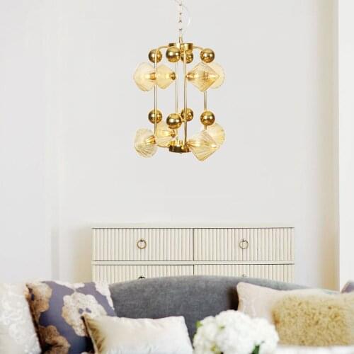 American Retro Light Restaurant Pendant Lamp Rose Gold Golden Creative Living Room Decoration Pendant Light LED G4 AC110V 220V