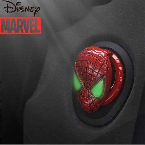 Marvel Spiderman Car One-button Start Button Decorative Protective Cover Stickers Ignition Device Switch Decorative