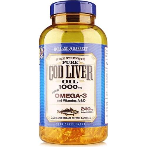 Free Shipping Cod Liver Oil Omega-3 And Vitamin A & D 240 Pcs