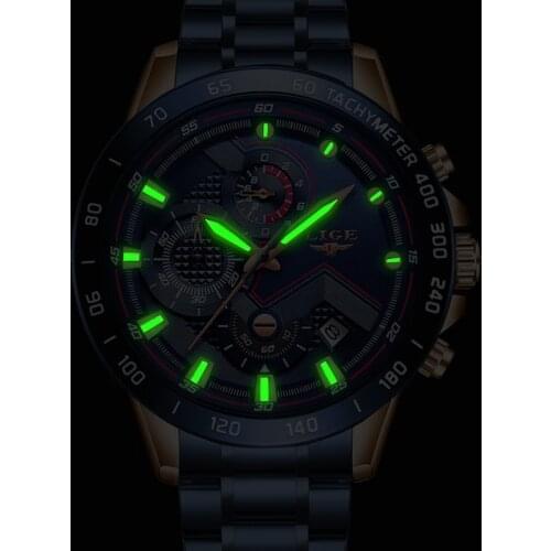 LIGE Fashion Mens Watches Top Brand Luxury WristWatch Quartz Clock Blue Watch Men Waterproof Sport Chronograph Relogio Masculino