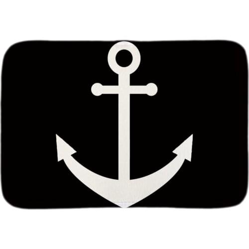 Black White Anchor Designed Doormat Soft Lightness Home Decorative Door Mats Indoor Outdoor Short Plush Fabric Bathroom Mat
