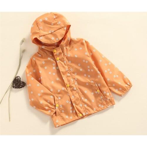 Infant Kids Baby Girls Hooded Coats Long Sleeve Daisy Floral Outfits Spring Autumn Windbreaker Outfits Tops