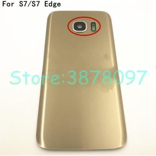 Original For Samsung Galaxy S7 edge G935 / S7 G930 Housing Glass Back Battery Cover+Camera Lens Cover+Sticker Adhesive