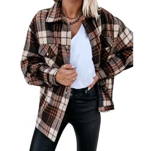 FLOERSA Women's Plaid Shirts