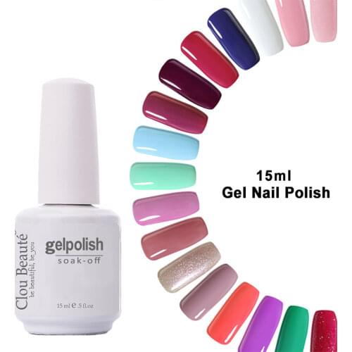 Clou Beaute UV Gel Nail Soak Off Nail Gel Polish 15ml Long Lasting LED Nails Gel Lacquer Nail Polish Gel Varnish