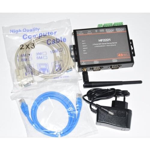 HF2221 Industrial Modbus 2Ports Serial Server RS232/RS485/RS422 to WiFi Ethernet Device automation control