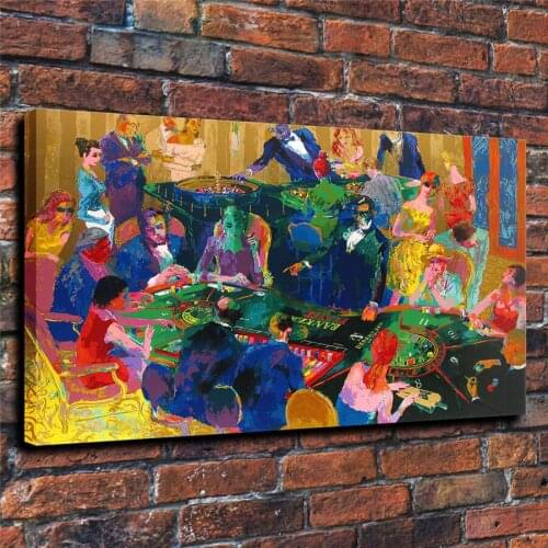 LeRoy Neiman HD Print Modern Abstract Baccarat Oil Painting on Canvas Poster Wall Art Picture for Living Room Home Decor