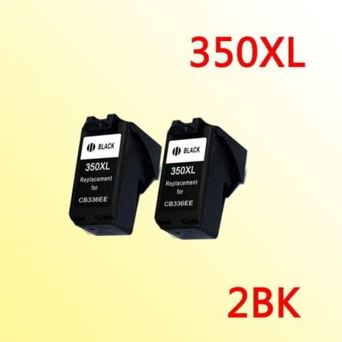 2PCS black ink cartridges compatible for350 compatible for 350 350xl Photo Smart C5200 C5270 C5273 C5280 C5290