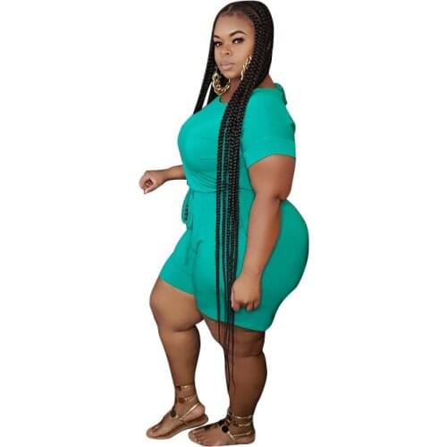 Rompers Womens Jumpsuit Plus Size 5XL 4XL 3XL Shorts Jumpsuit Women Combinaison Short Mono Mujer Combi Short Femme Combishort