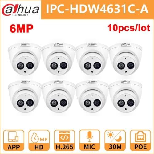 Dahua IP dome security camera DH-IPC-HDW4631C-A 6MP CCTV IR30M Night Vision Built-In Mic IP67 Onvif Surveillance Camera For home