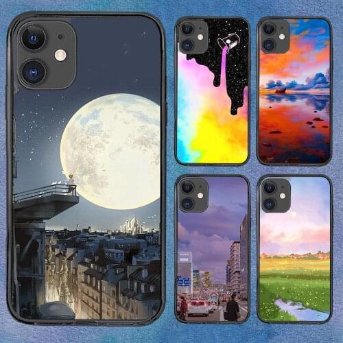 Landscape Cartoons Fashion For iPhone 11 Case 6 Mini Pro XS Max X XR 6 12 Plus Luxur Soft TPU Airbag Cover 12Pro 11Pro 12Mini