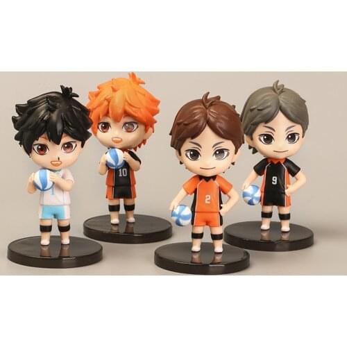 Cartoon Haikyu Anime Action Figure Hinata Shoyo Kageyama Tobio Model Toy Doll Birthday Gift 4pcs/lot