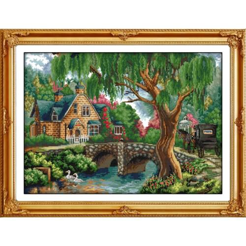 Everlasting Love In The Woods Chinese Cross Stitch Kits Ecological Cotton Clear Printed DIY Christmas 11 14CT Wedding Decoration
