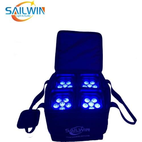 New SKB Travel Bag For Wifi APP 4X18W RGBWA+UV 6IN1 Battery Smart LED Par Light DJ Stage LED UPLIGHT Phone Control For Wedding