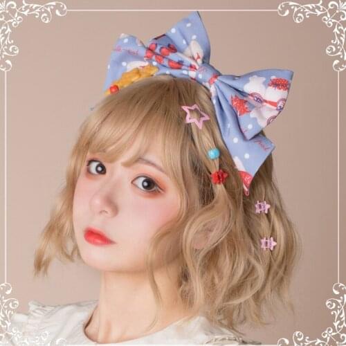 Original Handmade Lolita Sweet And Lovely Lolita Strawberry Milk Jug Girl Bow Headband Soft Sister Hairpin Cosplay