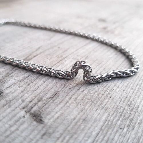 4mm Classic Mens Stainless Steel Chain Necklace Pendant Accessories Jewelry Gifts for Him