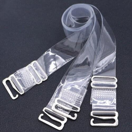 Women 1 CM Wide Metal Buckle Invisible Bra Straps Elastic Non Slip Bra Shoulder Strap Clear Bra Straps Accessories