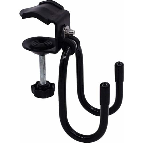 1 Microphone Stand Clamp-On Studio Headphone Hanger Headset Holder Mic Hook Rack
