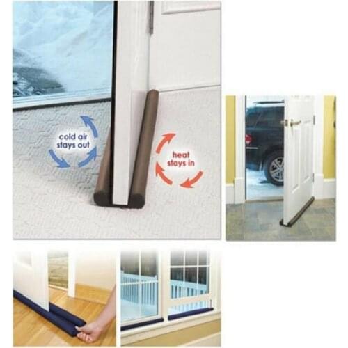 Useful Tools Coffee Color Twin Door Draft Dodger Guard Stopper Energy Save Doorstop Protector Doorstop rom Damage