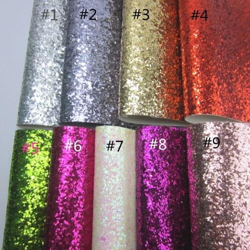 A4 sheet 8"x11.8" Chunky Glitter Fabric Leather Faux PU Leather Fabric For craft Sewing bows DIY 1pieces F0141