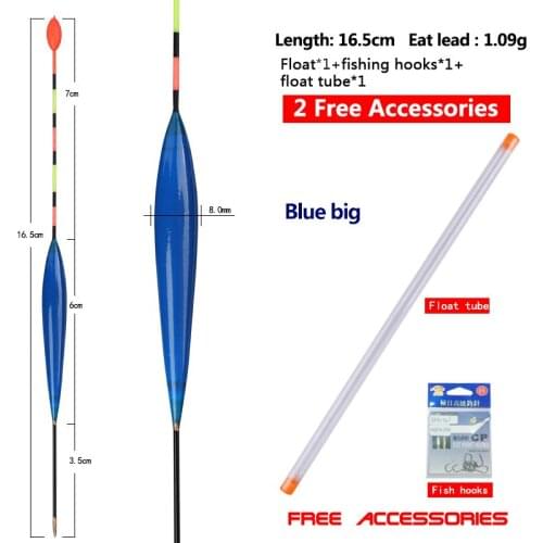 1 Piece Shallow Water Fishing Float+1 Piece Buoy Tube+1 Bag Fishing Hooks Lake River Balsa Bobber Crucian Buoy Fishing Tackles
