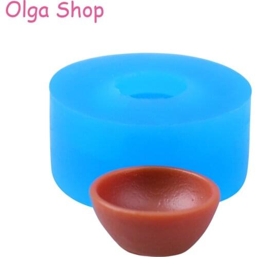 FYL544 11.5mm 3D Miniature Bowl Silicone Mold - Dollhouse Candy Chocolate Sugarcraft Resin Handmade Polymer Clay Jewelry Mold