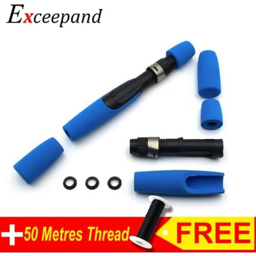 Blue EVA Spinning Fishing Rod Handle Split Rod Building Grip and Reel Seat
