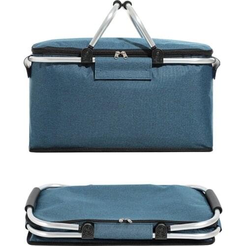 Foldable Picnic Basket Storage Organizer Outdoor Travel Camping Portable Storage Box Multifunction Large Capacity Food Basket