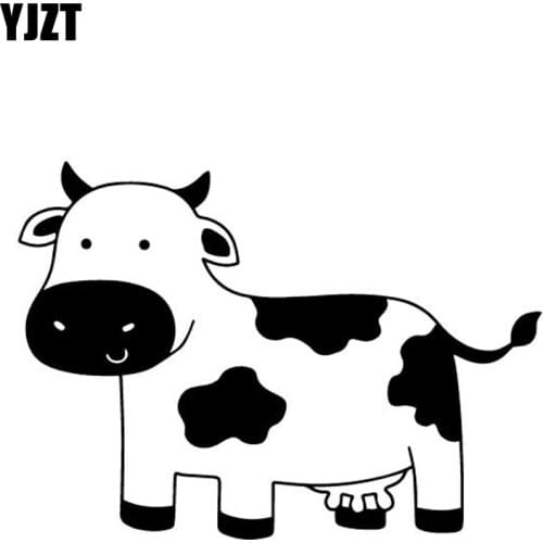 YJZT 15.4CM*11.1CM Cow Pattern Car Sticker Car Trunk Accessories Decor Vinyl Decal Black/Silver C4-2630
