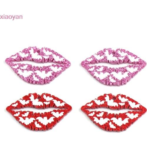 10pcs) 35mm Acrylic Lip For Earrings Bat Halloween Holiday Bat Acrylic Jewelry Accessories