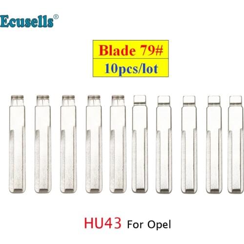10PCS/lot Universal Flip Remote Key Blade 79# Car Key Blank For Vauxhall Opel With Left Groove NO. 79 HU43 fly key