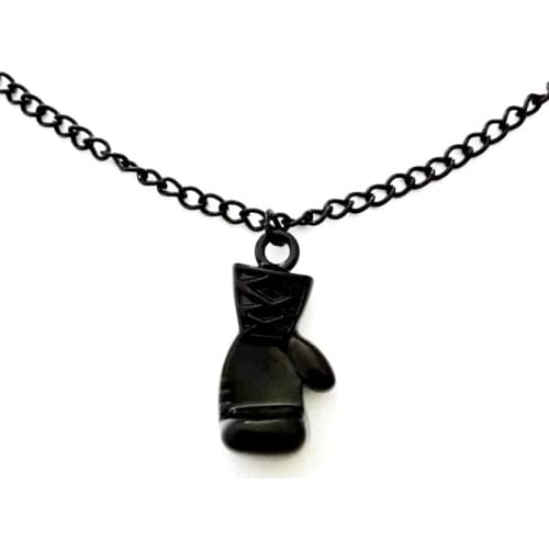 12 pcs/ lot fashion jewelry accessories black metal boxing glove pendant necklace