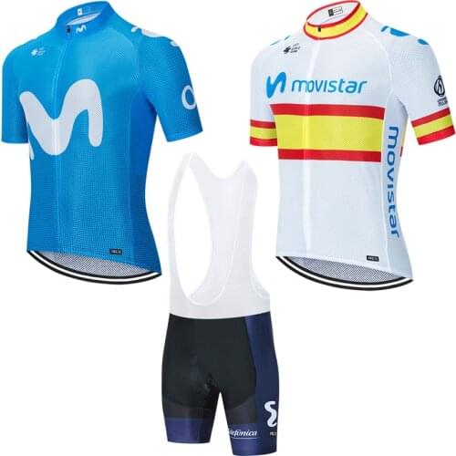 2021 Cycling Set Movistar Cycling Jersey Bike Shorts 20D Pants Team Pro Ropa Ciclismo Maillot Bicycle Clothing Uniform
