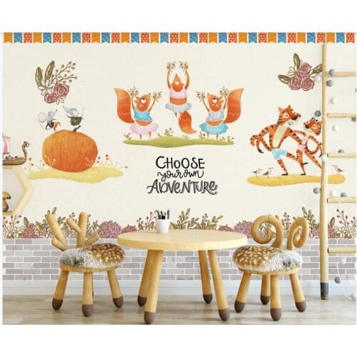 3d wallpaper custom photo mural Warm and sweet hand-painted animal childrens room home decor wall paper for living room