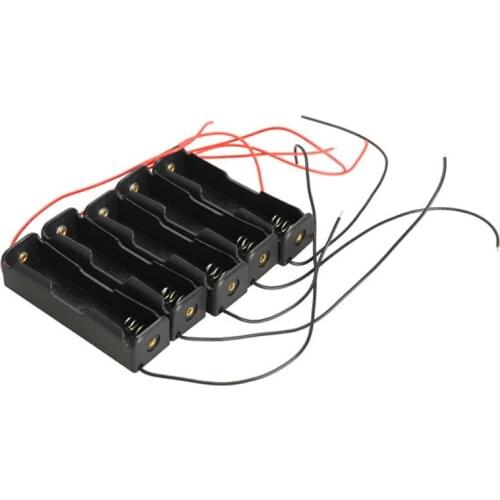 5pcs/Lot Single Slot 18650 Mobile Battery Clip Case Holder with Wire Leads DIY