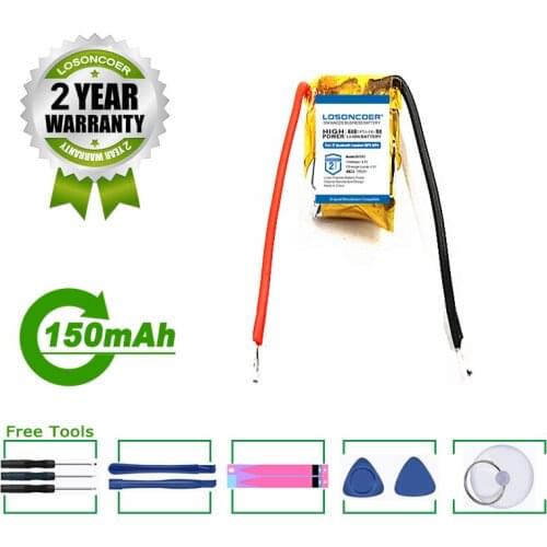 LOSONCOER Battery 401012 051012 501012 Battery 150mAh for I7 I8 I9 Bluetooth Headset MP3 MP4 Polymer Lithium Battery Free tools
