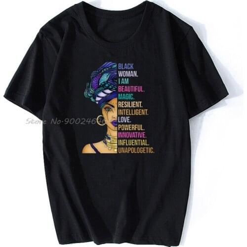 Black Queens Beautiful Magic T-Shirt Gift Tee Proud Melanin Black History Tshirt Newest Letter Print Cross Cartoon Crazy T Shirt