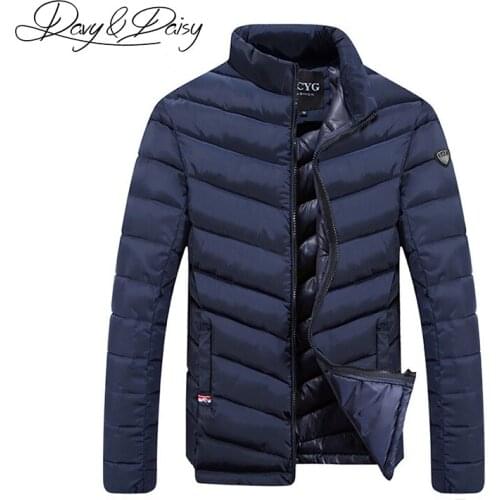 DAVYDAISY Mens Parkas Casual Brand Winter Jacket Men Solid Stand Collar Windproof Warm Jacket And Coat Thick Outerwear DCT-047